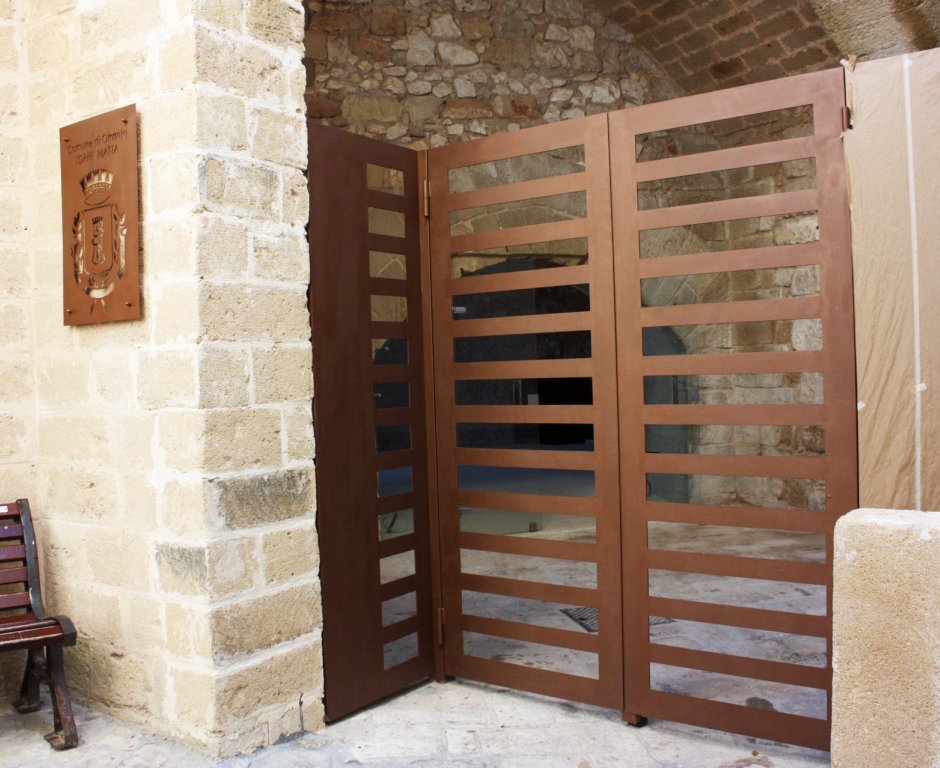 Cancello in lamiera di corten 